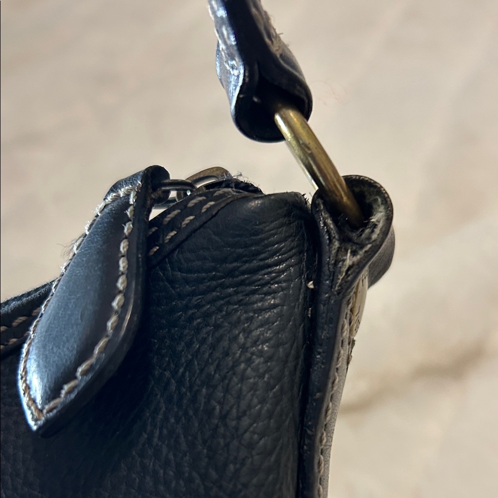 Vintage Fossil Black Pebbled Leather Shoulder Bag #75082 - Picture 14 of 14